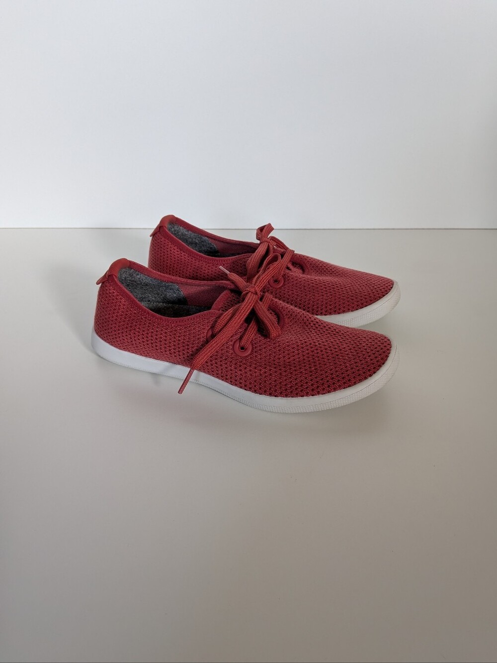 Allbirds Tree Skippers Red Knit Lace-Up Boat Shoes 7